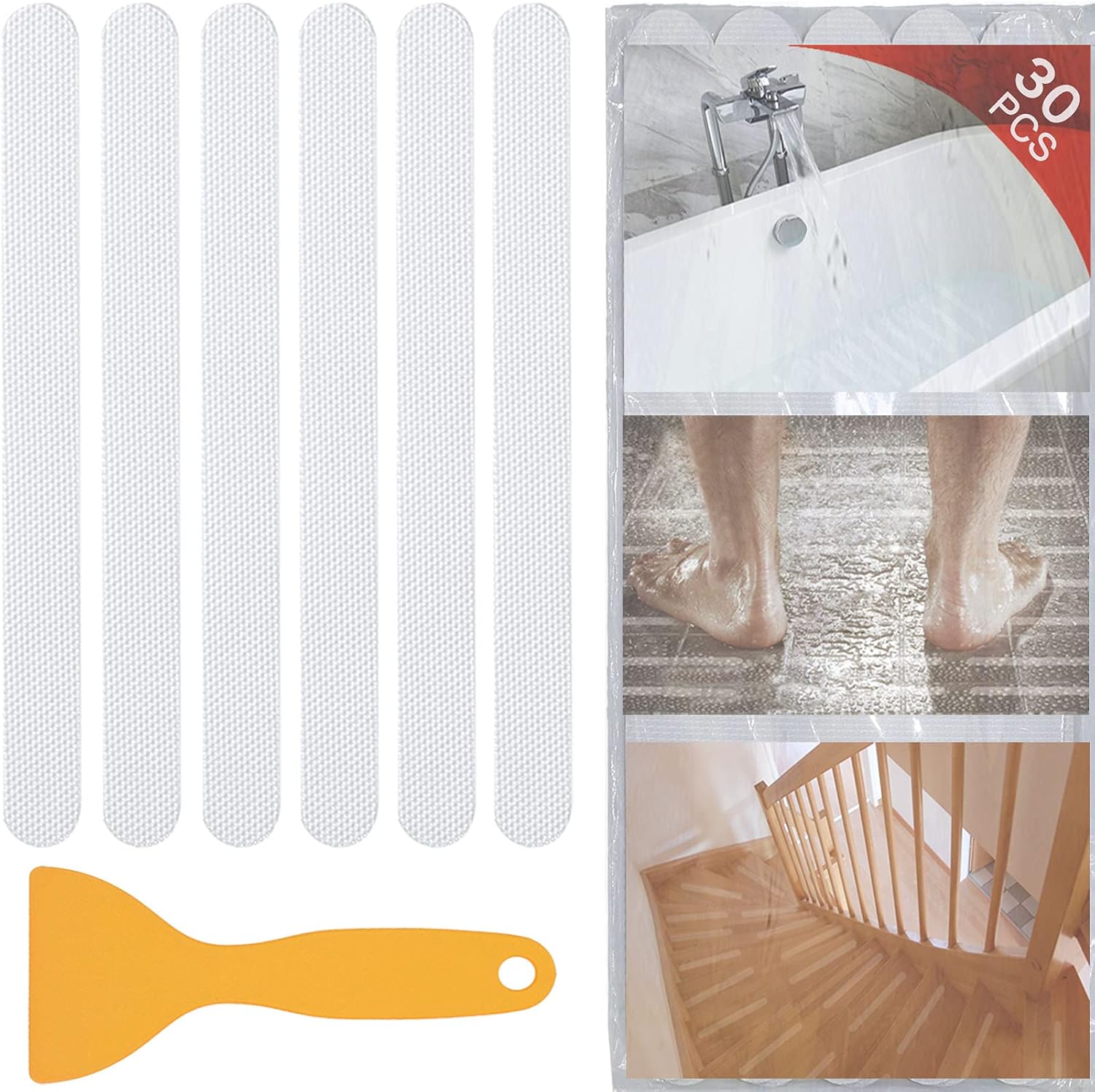 V-Top 30 Piece Non-Slip Shower Stickers set with scraper
