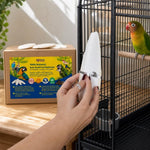 Birds LOVE Calcium Supplement displaying the secure metal attachment clip.