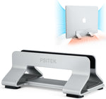 Psitek vertical laptop stand angled side profile