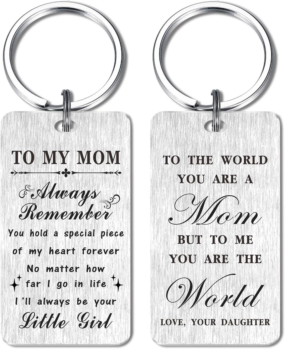 HYHYDHP mom keychain front view stainless steel keepsake