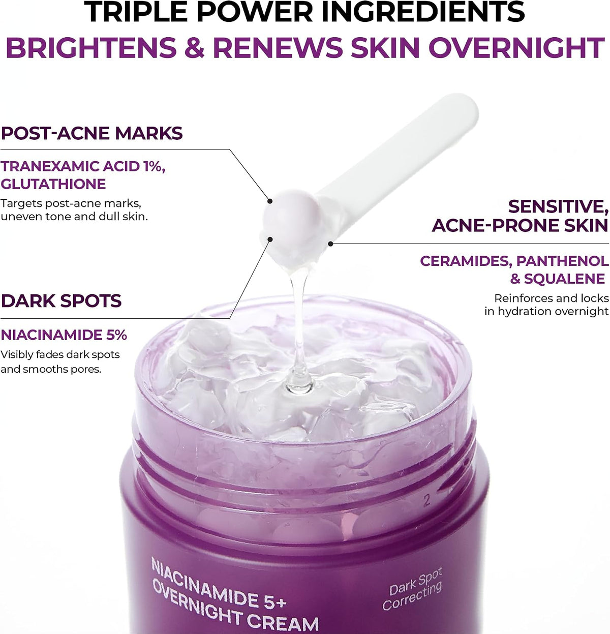 Applying Jumiso Niacinamide cream using the provided spatula