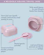 Bliss premium polypropylene refillable travel jars side view