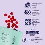 Fatty15 C15:0 supplement pouch displayed with lifestyle nutritional elements