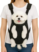 Mosago dog backpack carrier black front view for small dogs
