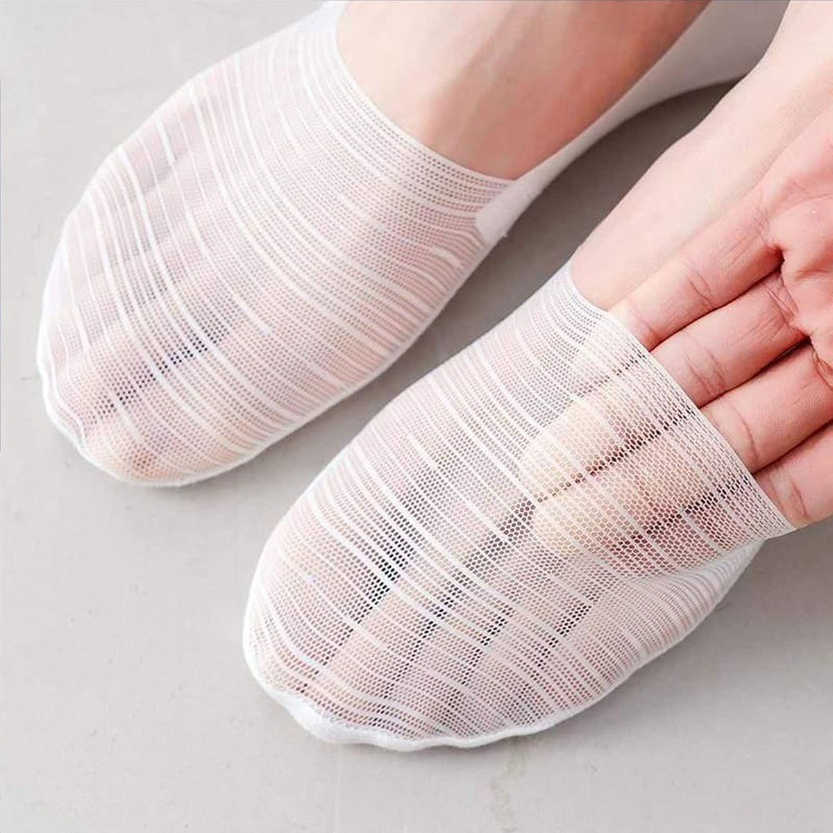 Coloredlife invisible socks styled inside loafers