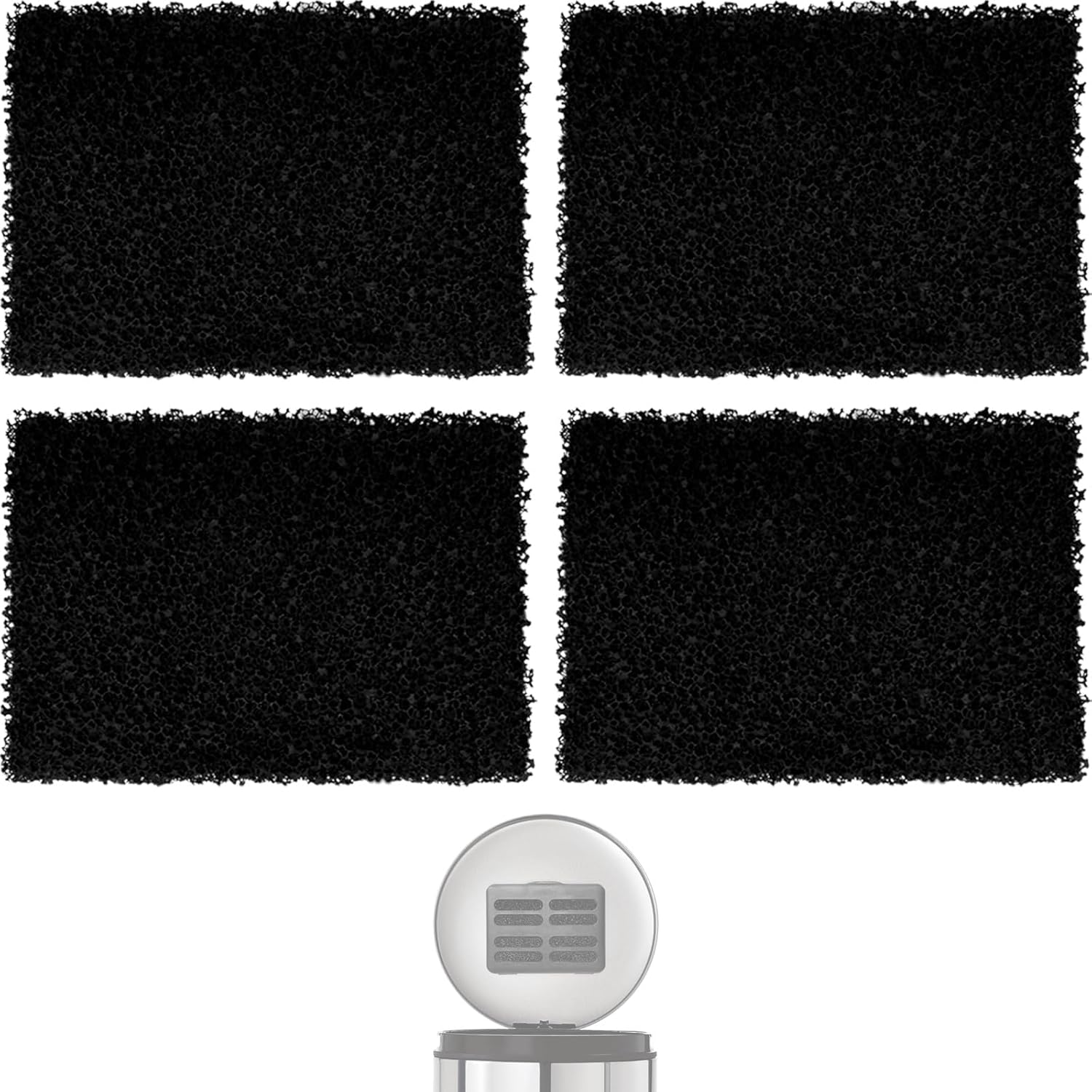 4 Packs Trash Can Odor Absorbing Filters - Activated Charcoal Filters Compatible with Simplehuman Filter Case Trash Cans & Compost Bucket, Activated Carbon Filters Absorb Odor - Image 1
