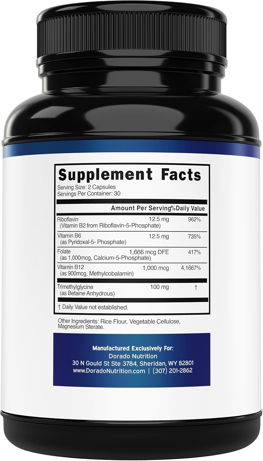 Dorado Nutrition supplement label showing active ingredients