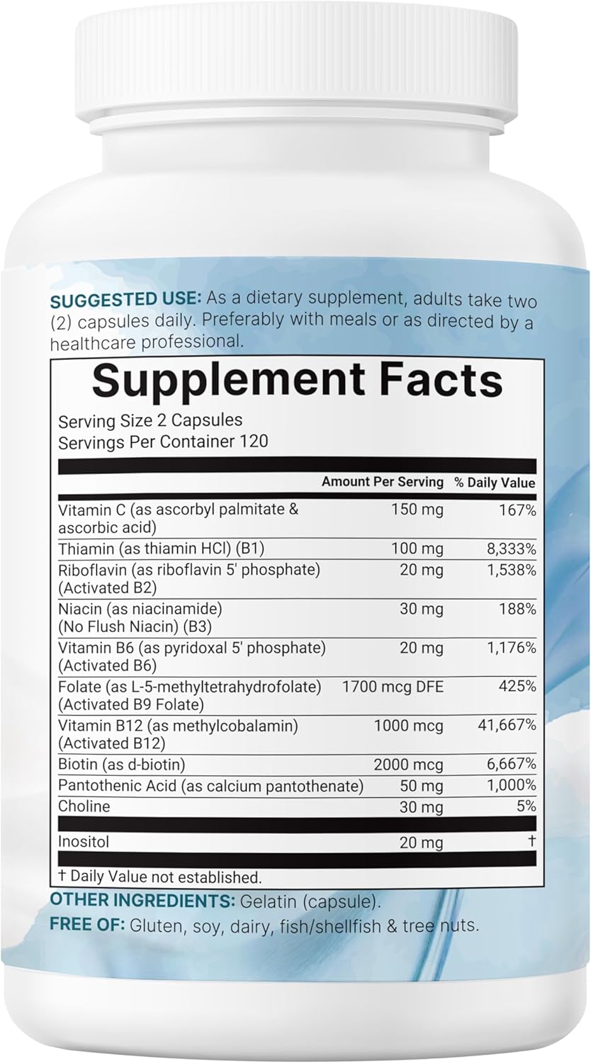 Micro Ingredients B complex bottle side profile