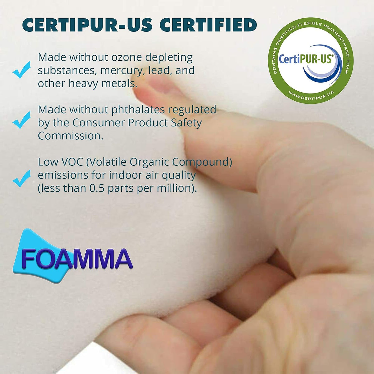 Foamma high density craft foam padding top view