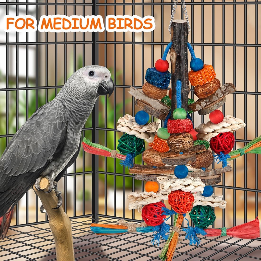BBjinronjy multi textured bird chewing toy for cockatiels