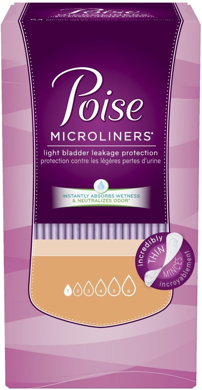 Poise Microliners, Long Length - Lightest Absorbency, 50 Count (Pack of 2) - Image 1