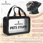 Compact pet grooming tote bag with zipper detail