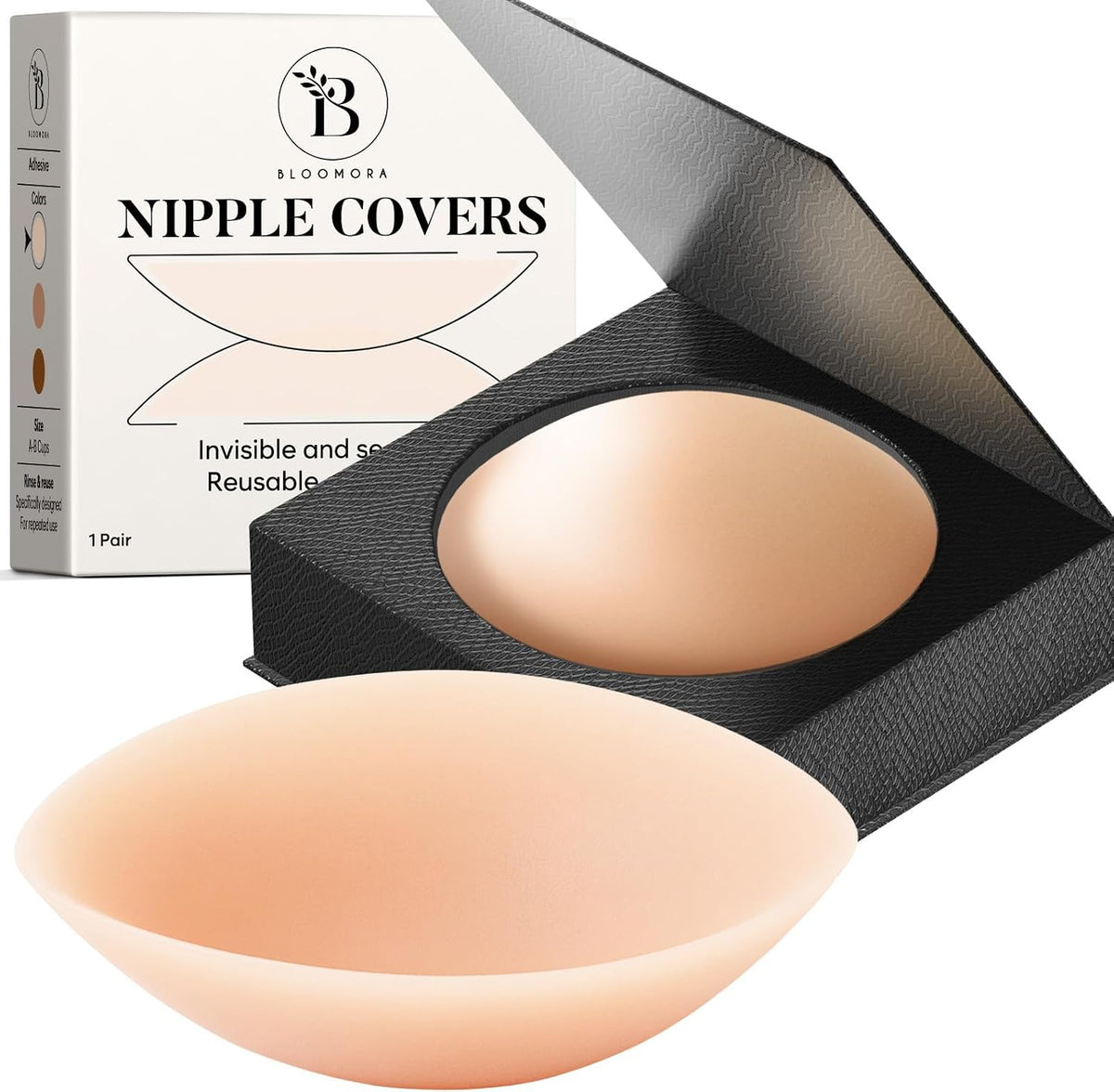 BLOOMORA Nipple Covers for Women - Reusable Sticky Silicone Nipple Pasties with Travel Case - Seamless, Adhesive & Invisible - Image 9