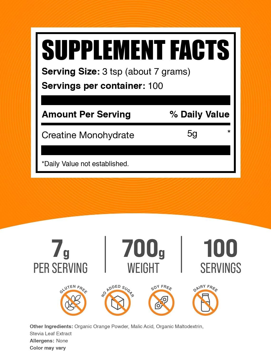 BulkSupplements Creatine 700g powder container packaging