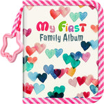 Fintie baby photo album raining hearts print front view showing soft fabric cover