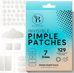 BLOOMORA Large Pimple Patches for Face, Hydrocolloid Pimple Patches, Variety Shapes Zit Stickers, Pimple Spot Care, Pimple Spot Care, Round, Moon, Rectangle, Oval (6 Sizes, 180 Count) - Image 9