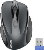 Tecknet wireless mouse front view ergonomic design