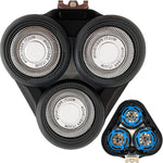 Gleway SH50 shaver blades with blue holders close up
