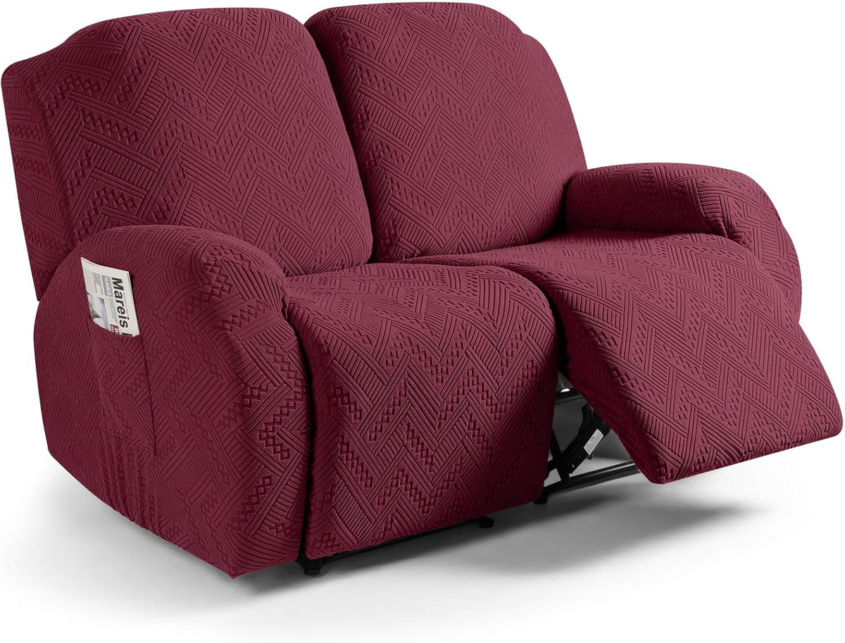 Recliner Sofa Covers Recliner Chair Covers Couch Covers for Reclining Couches with Pockets Washable Furniture Protector with Elastic Bottom (3 Seater, Black) - Image 11