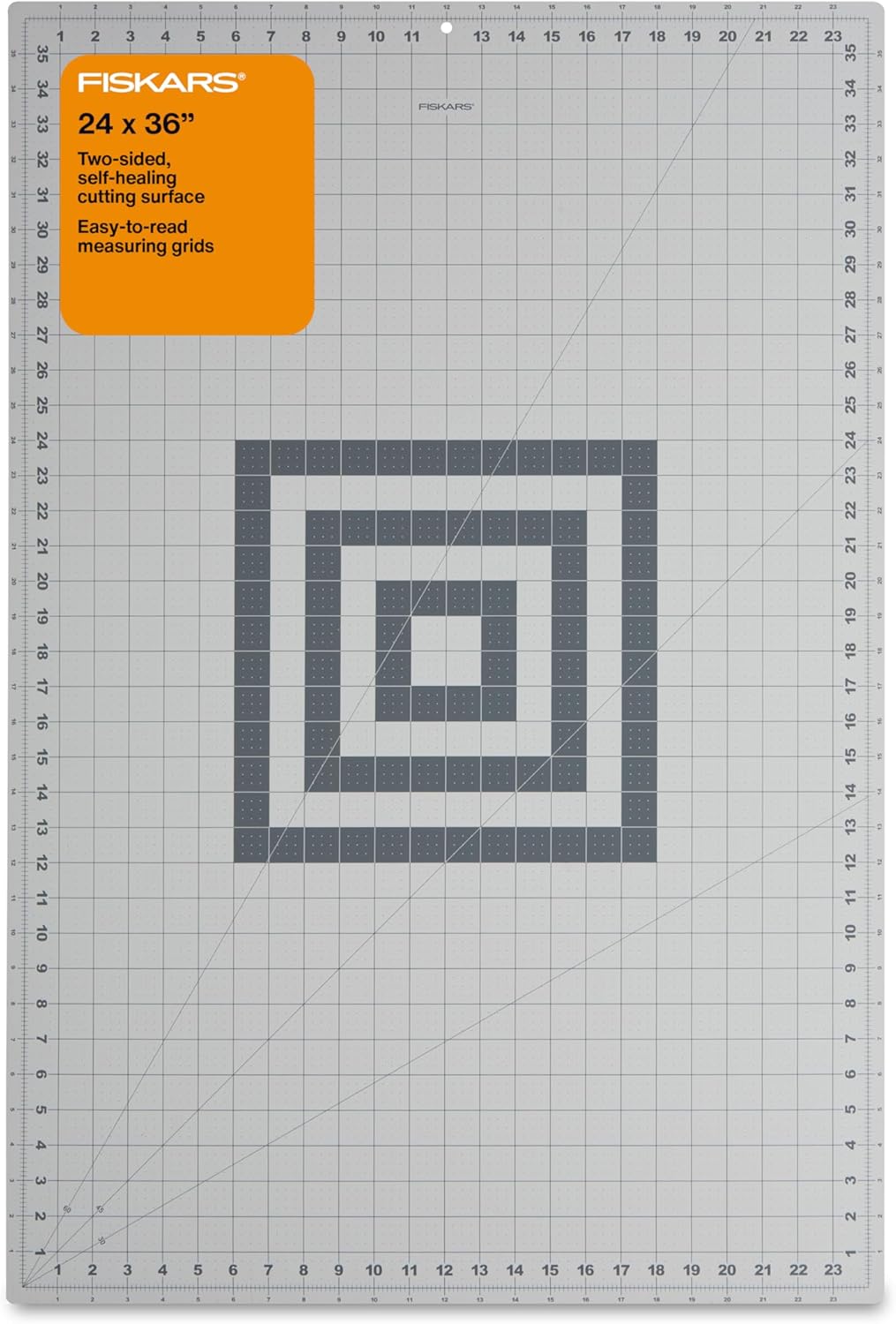 Fiskars cutting mat front view with grid lines