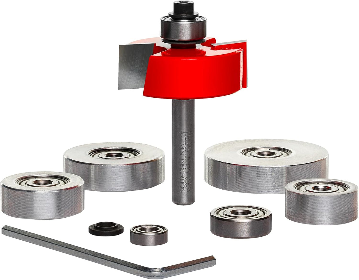Freud rabbeting bit set front view router accessory