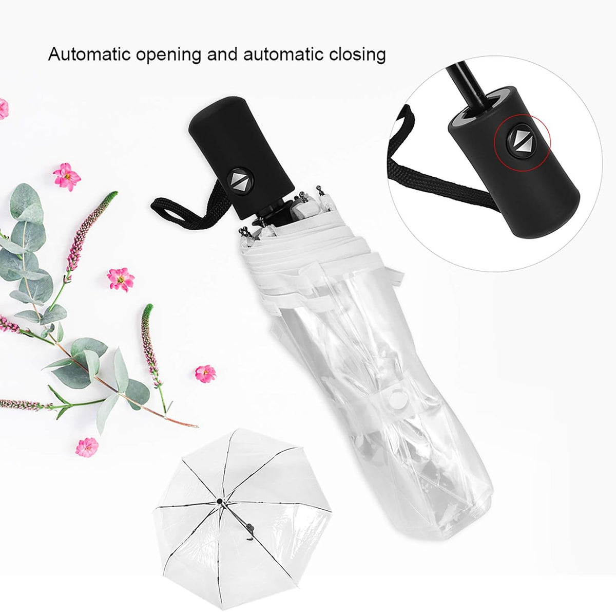 Omabeta portable travel umbrella showing fiberglass ribs detail