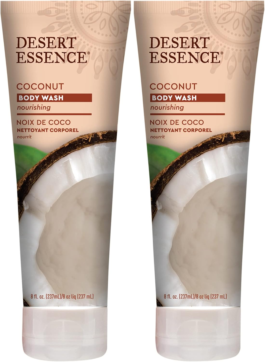 Desert Essence Coconut Body Wash front view authentic imported hydrating body wash