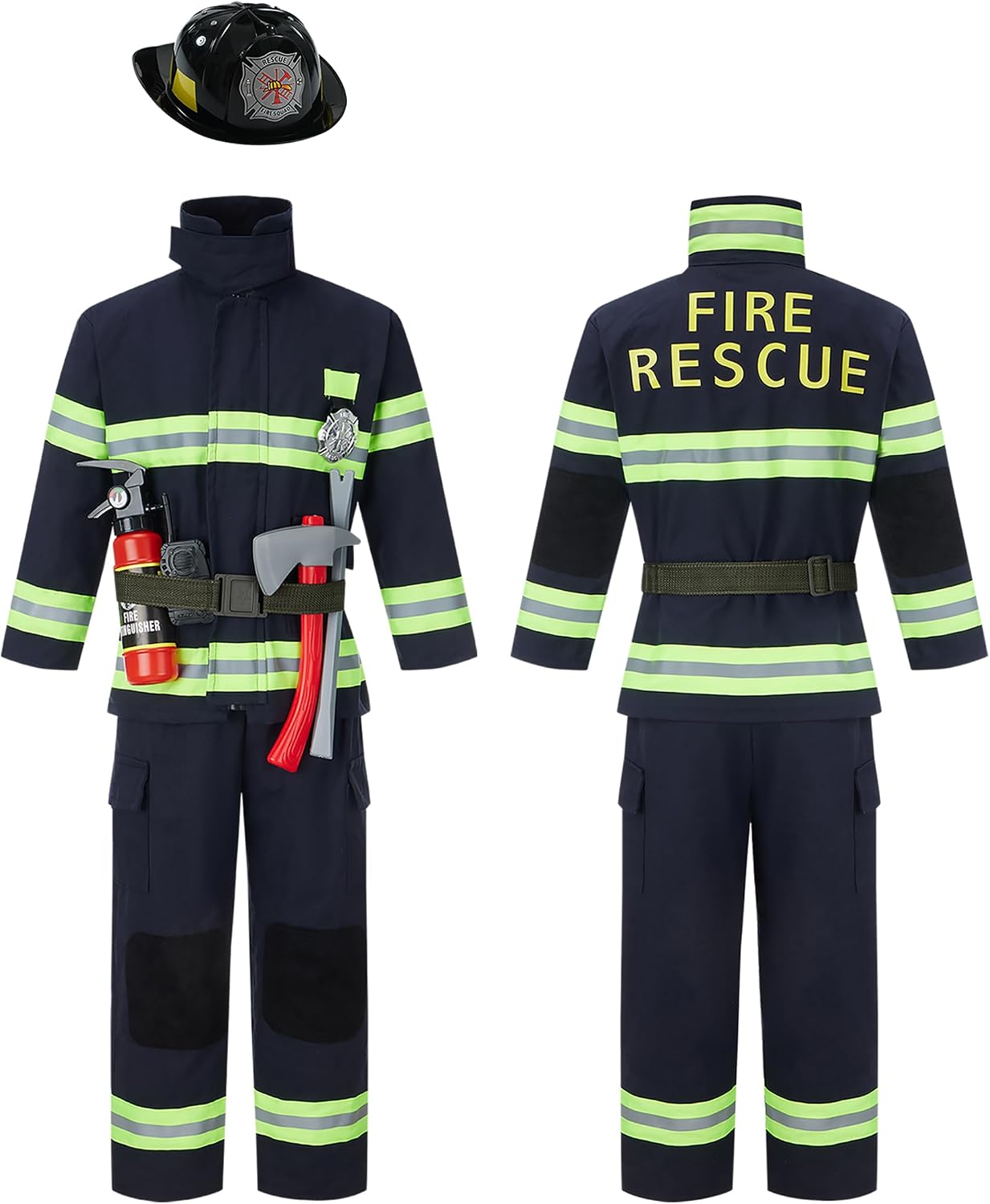 Kosgraiy firefighter costume for kids front view