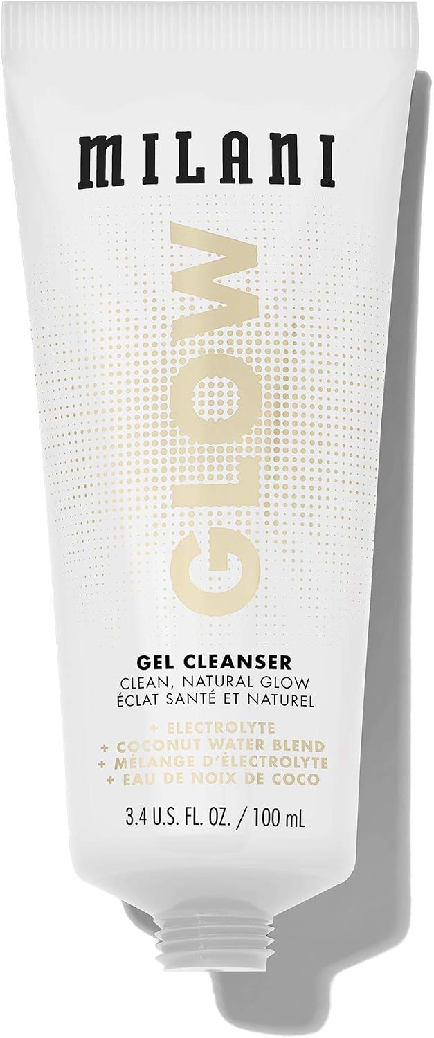 Milani hydrating gel face wash tube showing ingredients list.