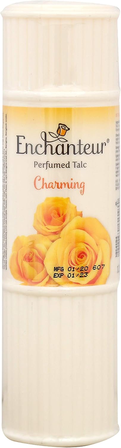 Enchanteur perfumed talc charming 125g front view bottle