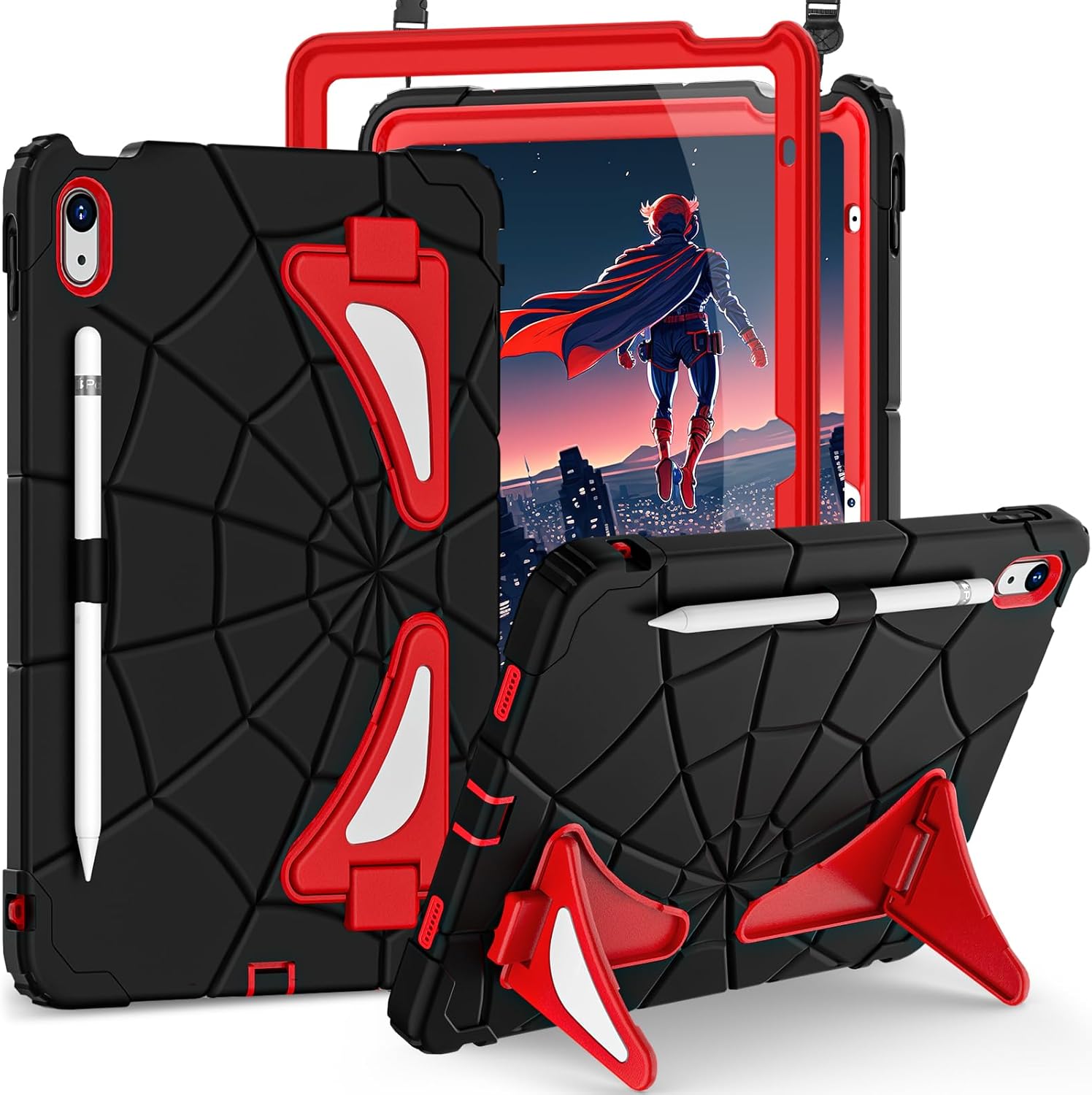 Auizotl heavy duty iPad 10th generation case front view with built-in screen protector