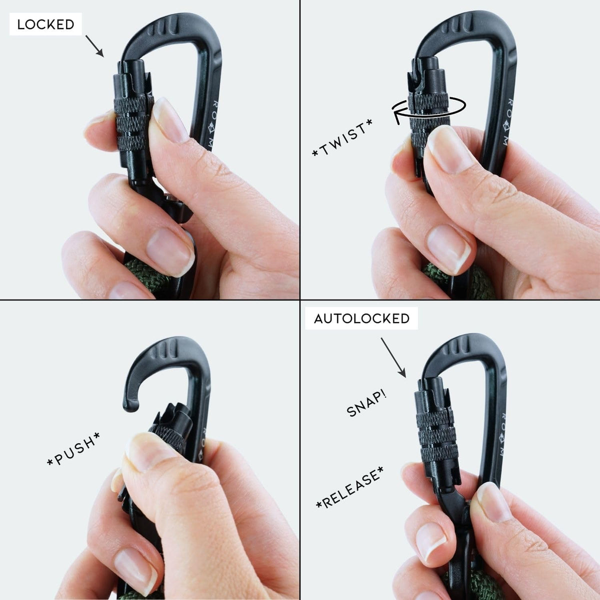 Rustproof black metal hardware details on Made To Roam 6 feet leash