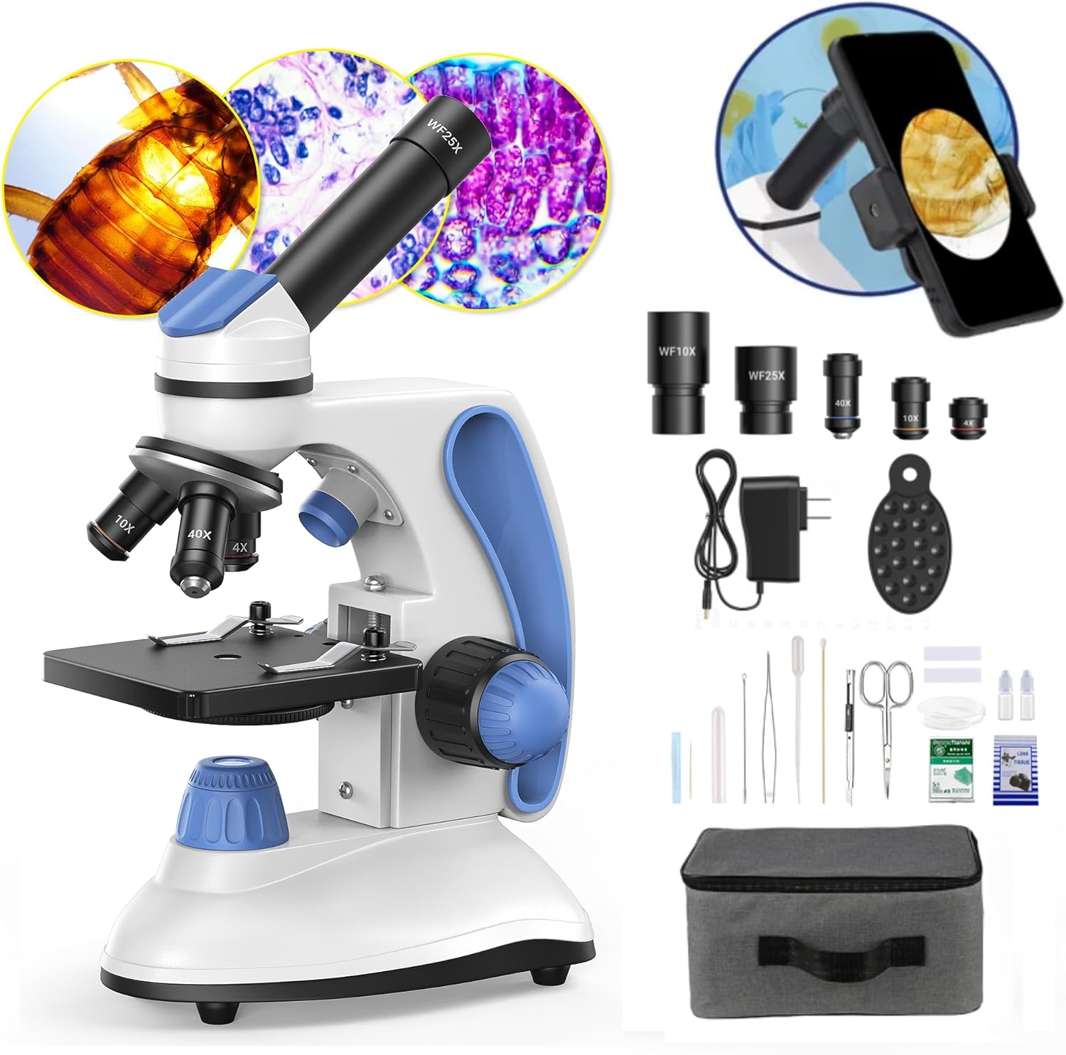 By Us FD10 Biological Compound Microscope front view kit