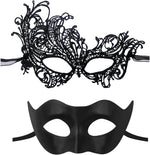 IncreDecor Masquerade Mask for Couples Women Men Venetian Lace Mask Set, Specially for Halloween Costume, Mardi Gras (Angel) - Image 9