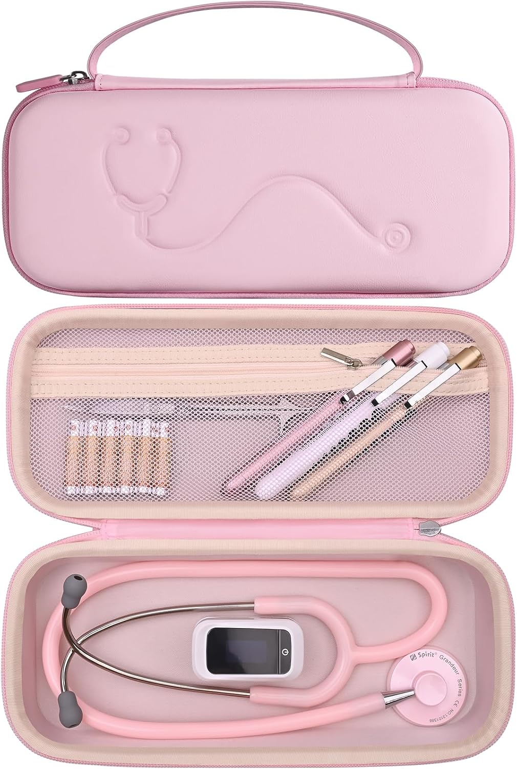 Stethoscope Case for 3M Littmann Classic III & Lightweight II S.E, Pink | for MDF Stethoscope, Hard Shell Carrying Case with Mesh Pocket & Handle, Nursing Students Essential Accessories, Case Only - Image 13