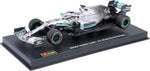 Bburago Mercedes F1 miniature toy car with helmet accessory