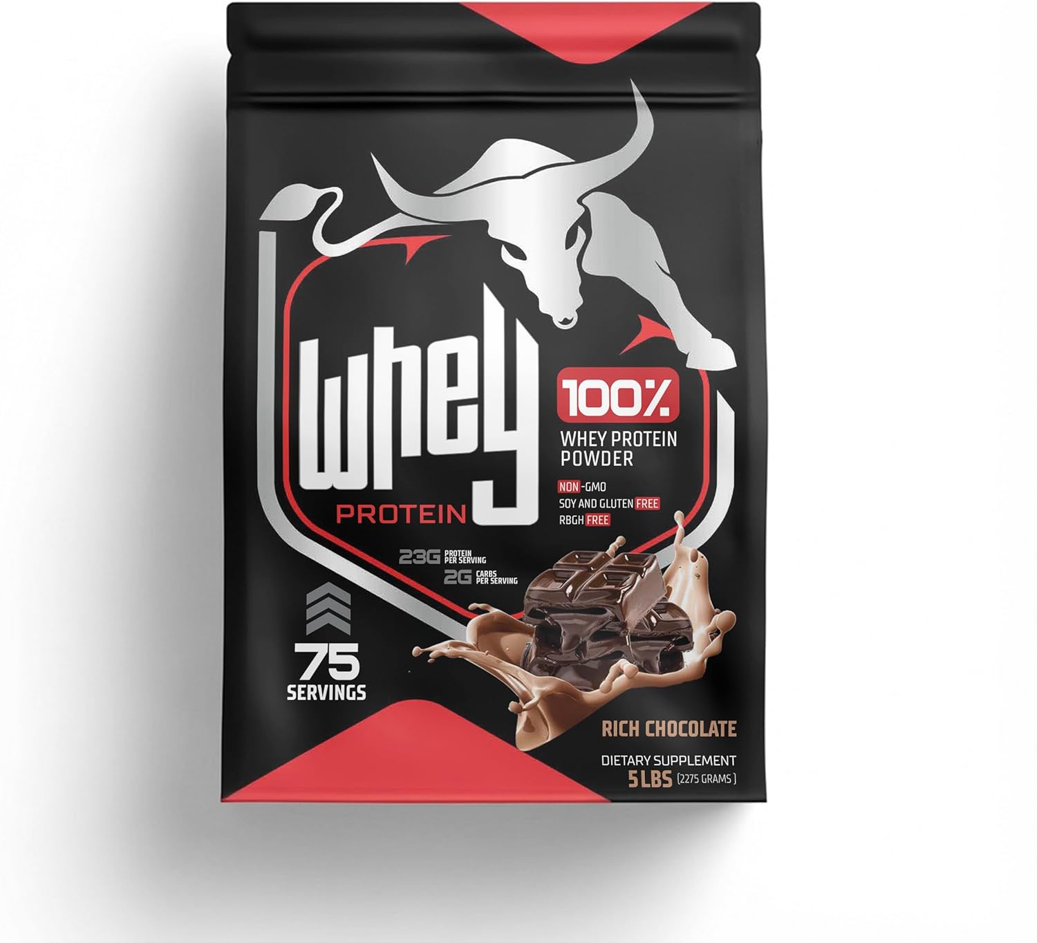 100% Whey Protein Powder | Fast Absorption for Lean Muscle & Quick Recovery | Natural BCAA & EAA | Non-GMO, Soy & Gluten Free | RBGH Free | FSSAI Approved (Rich Chocolate, 5 Lbs) - Image 1