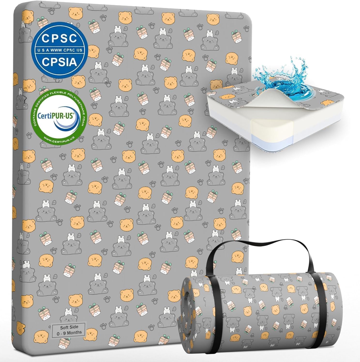 Witrip Portable Pack and Play Mattress top view