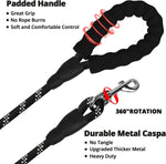 Jenico long nylon dog leash foam padded ergonomic handle comfort grip