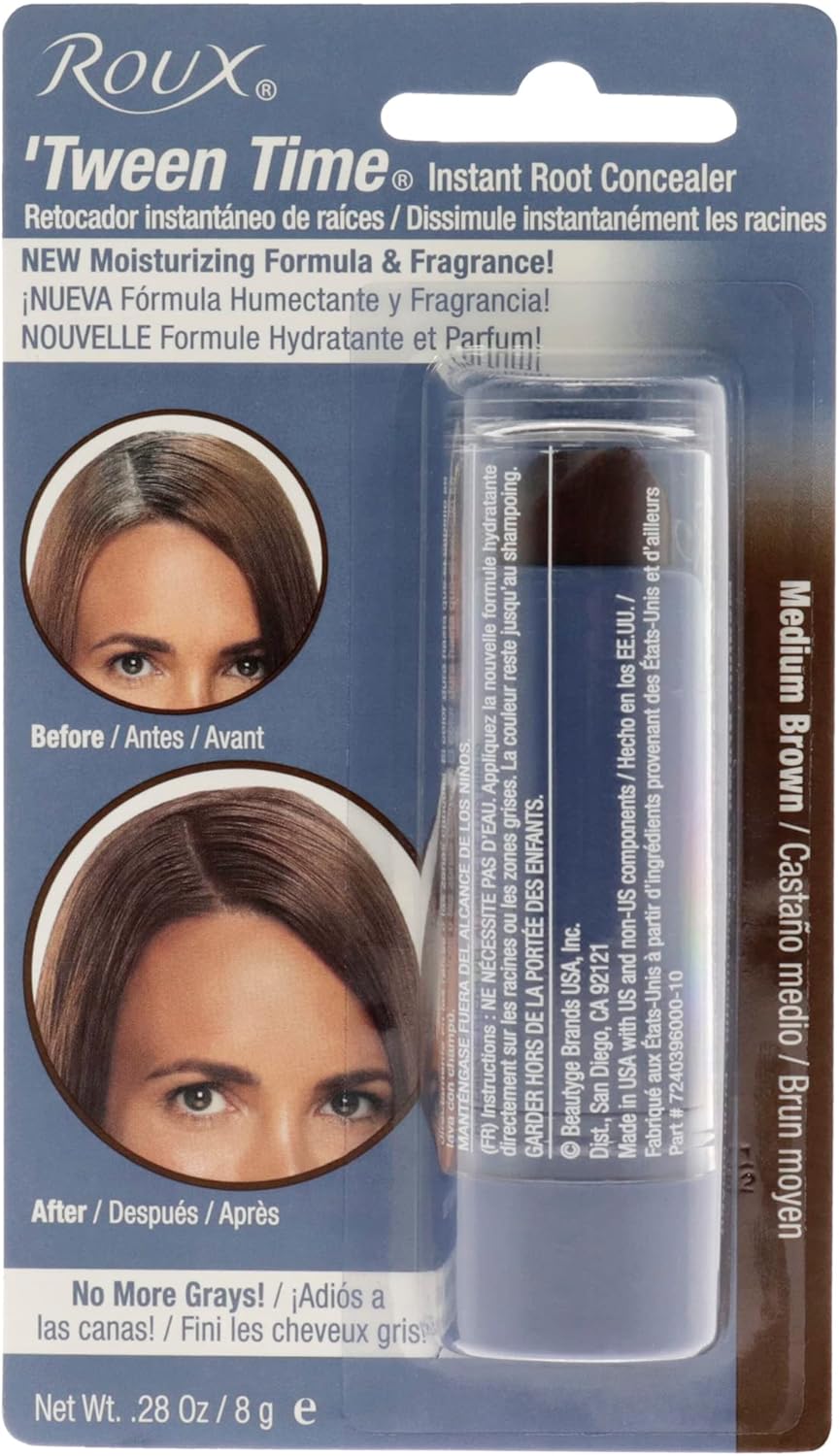 Roux Tween Time Hair Crayon Medium Brown front view root concealer