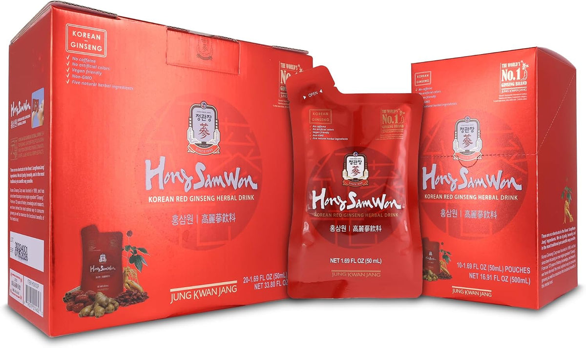 Jung Kwan Jang HongSamWon Korean Red Ginseng drink box front view