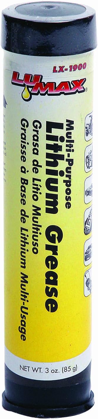 Lumax LX-1900 Amber Multi-Purpose Lithium Grease Cartridge front view for industrial lubrication.