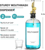 Toldatli refillable mouthwash decanter set on bathroom countertop