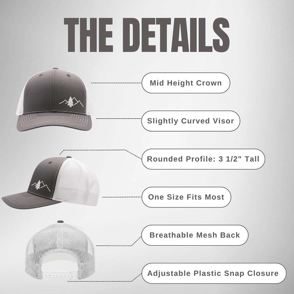 Lindo unisex trucker cap interior showing sweatband and brand labeling