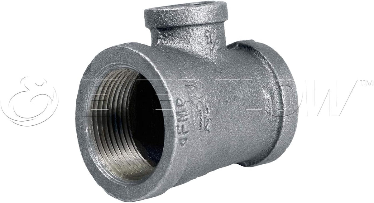 Supply Giant HNSU3633 1-1/4"" x 3/4"" x 1-1/4"" Galvanized Malleable Reducing Tee with Female Threaded Fitting - Image 12