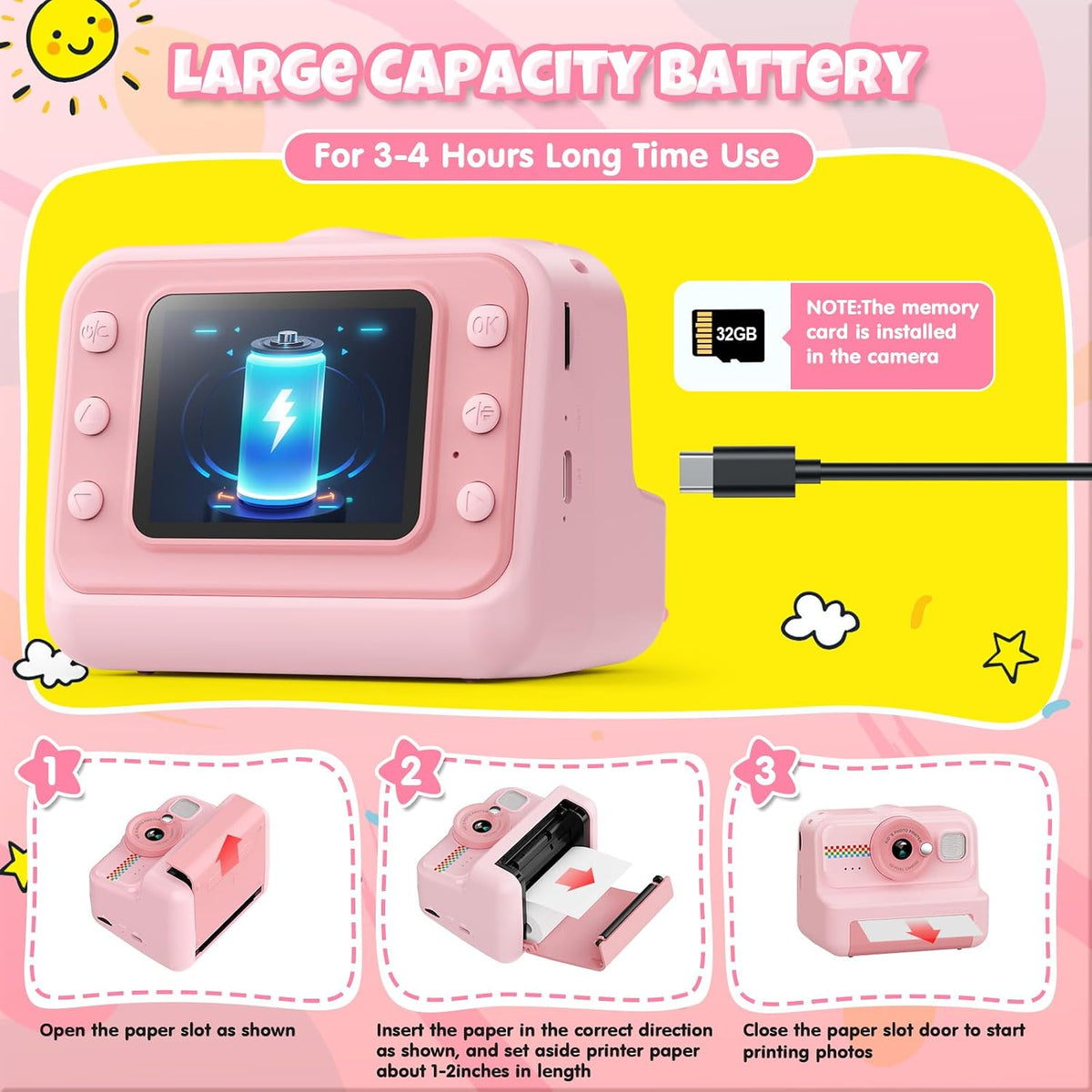HiMont instant print camera packaged in gift box