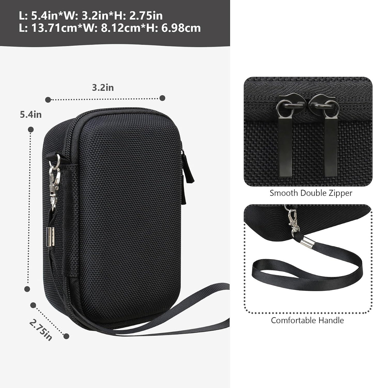 Interior view of Supmay camera case with mesh pocket