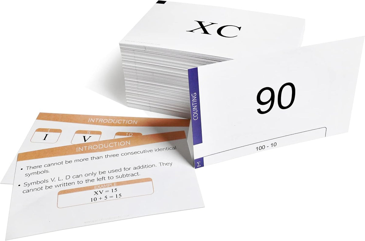 Pat's Flash Cards 142 math cards layout showing rule explanations