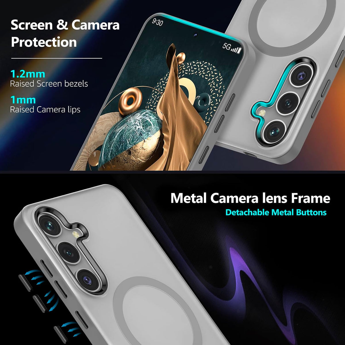 Mateprox protective cover translucent matte texture close up
