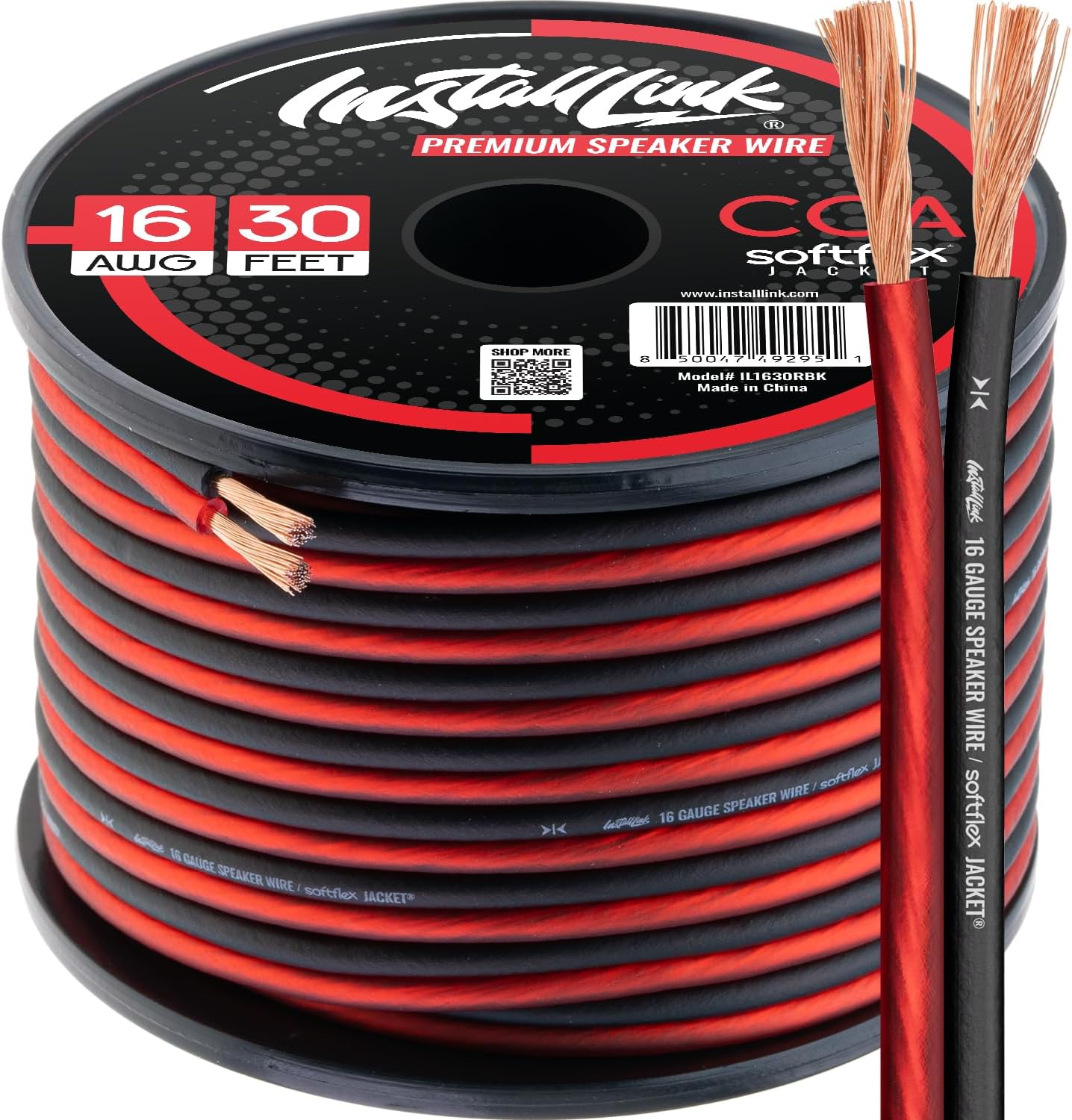 Install Link 16 AWG speaker wire roll front view